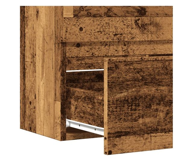 antik fa színű szerelt fa fürdőszobaszekrény 60 x 38,5 x 45 cm