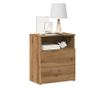 kézműves tölgy színű szerelt fa éjjeliszekrény 50 x 32 x 60 cm thumbnail 1
