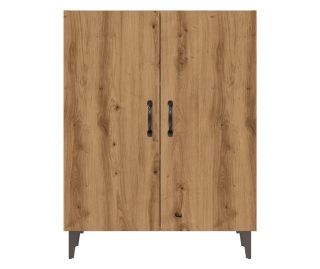 kézműves tölgy színű szerelt fa tálalószekrény 70 x 34 x 90 cm