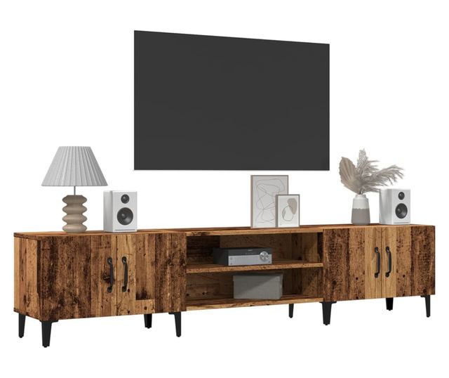 antik fa színű szerelt fa TV-szekrény 180 x 31,5 x 40 cm