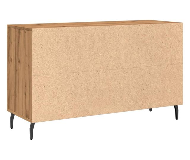 kézműves tölgy színű szerelt fa tálalószekrény 100 x 36 x 60 cm