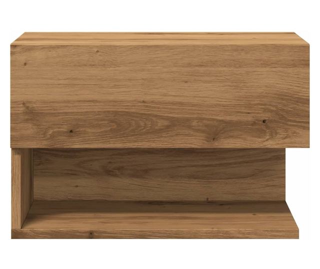 kézműves tölgy színű falra szerelhető éjjeliszekrény