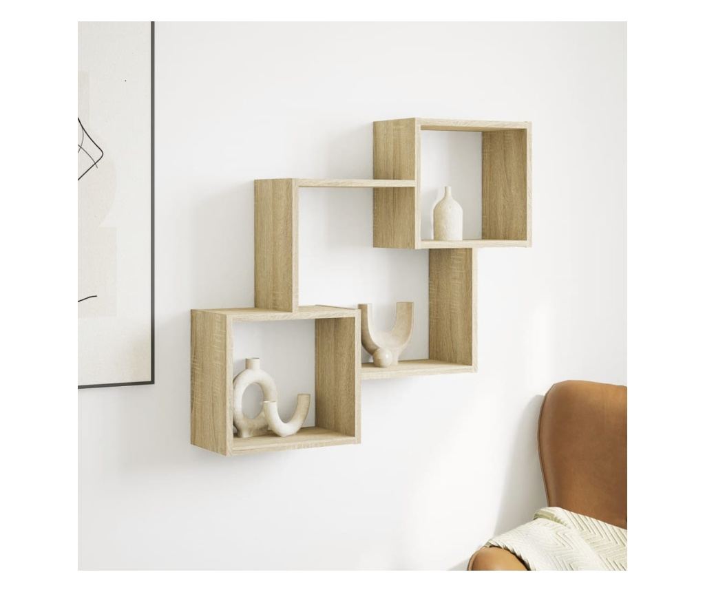 sonoma tölgy színű szerelt fa faliszekrény 78 x 18 x 71 cm - 3