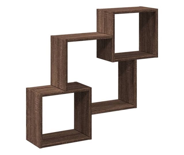 barna tölgy színű szerelt fa fali szekrény 78 x 18 x 71 cm