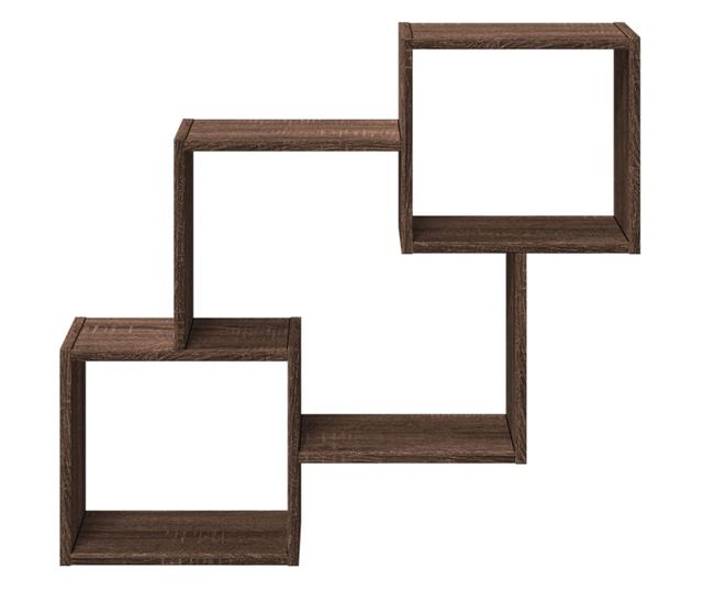 barna tölgy színű szerelt fa fali szekrény 78 x 18 x 71 cm