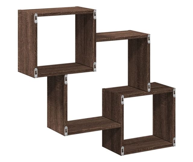 barna tölgy színű szerelt fa fali szekrény 78 x 18 x 71 cm