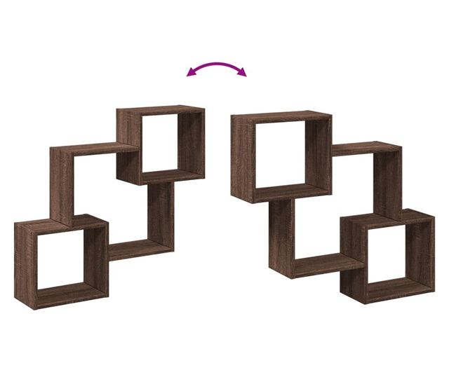 barna tölgy színű szerelt fa fali szekrény 78 x 18 x 71 cm