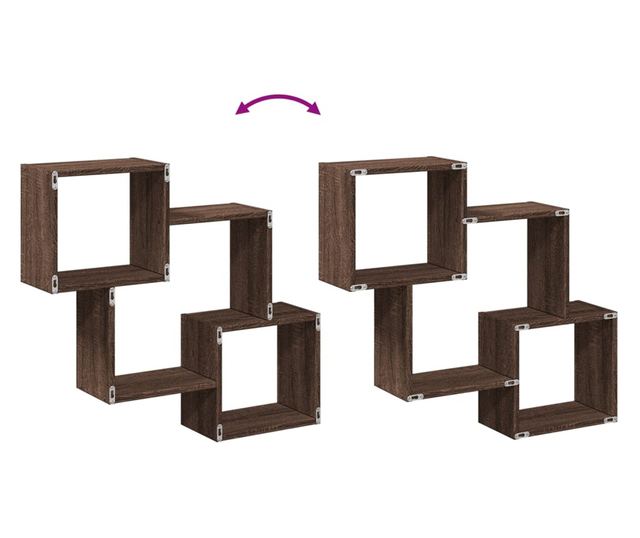 barna tölgy színű szerelt fa fali szekrény 78 x 18 x 71 cm