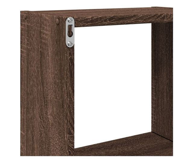 barna tölgy színű szerelt fa fali szekrény 78 x 18 x 71 cm