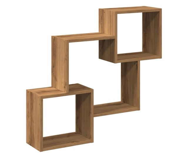 kézműves tölgy színű szerelt fa faliszekrény 78 x 18 x 71 cm