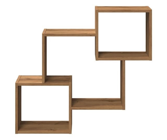 kézműves tölgy színű szerelt fa faliszekrény 78 x 18 x 71 cm