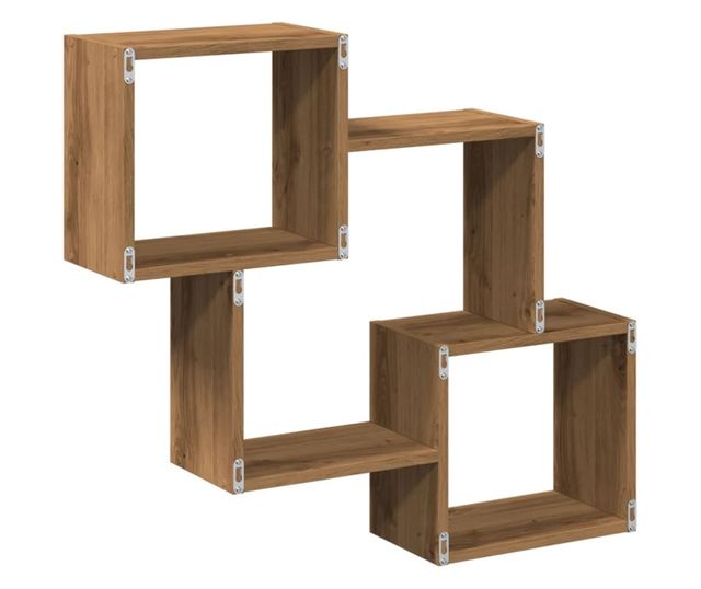 kézműves tölgy színű szerelt fa faliszekrény 78 x 18 x 71 cm