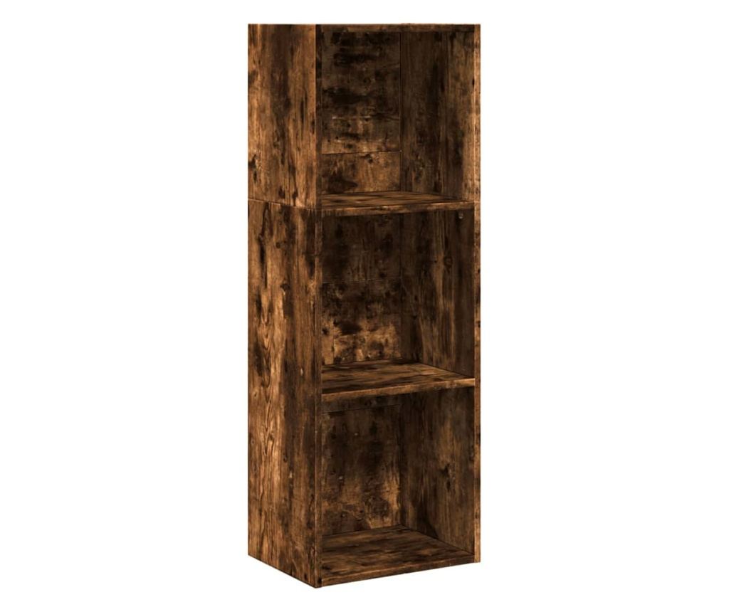 füstös tölgy színű szerelt fa könyvszekrény 40 x 30 x 114 cm - 2