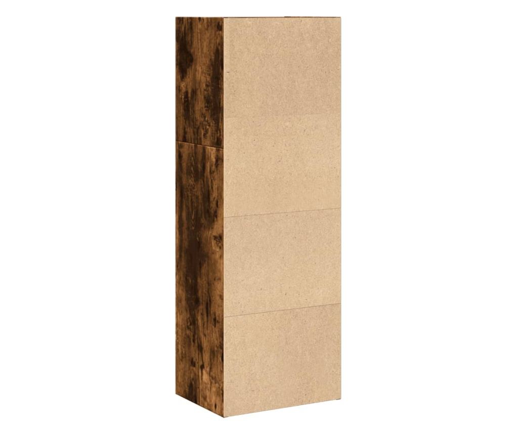 füstös tölgy színű szerelt fa könyvszekrény 40 x 30 x 114 cm - 6