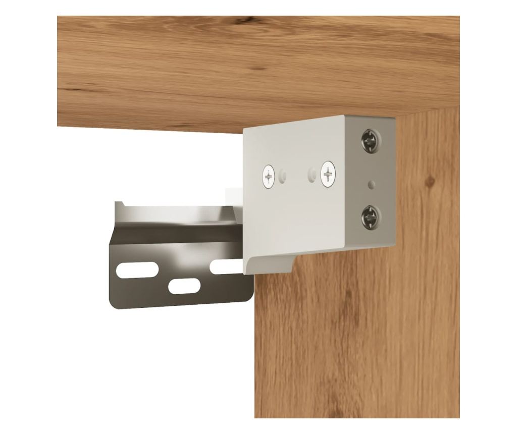 kézműves tölgy színű szerelt fa faliszekrény 50 x 15 x 100 cm - 7