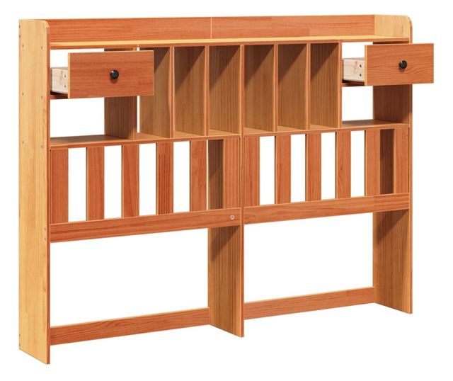 viaszbarna tömör fenyőfa fejtámla tárolóval 150 cm