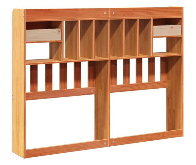 viaszbarna tömör fenyőfa fejtámla tárolóval 150 cm