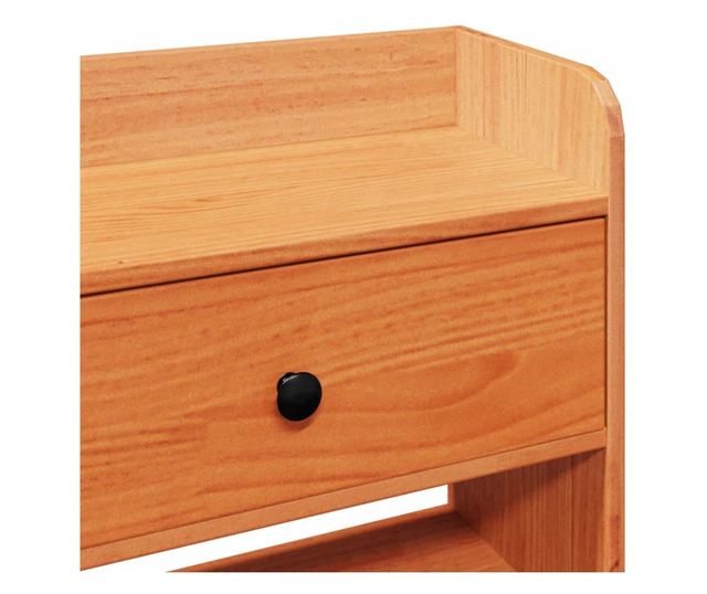 viaszbarna tömör fenyőfa fejtámla tárolóval 140 cm