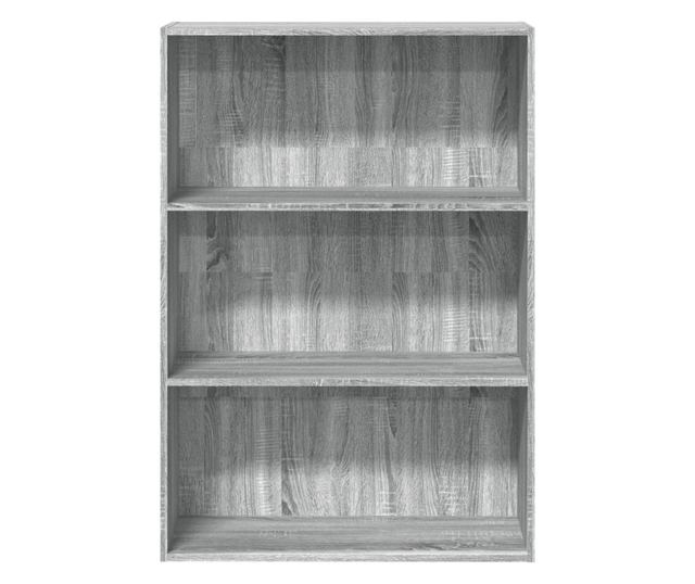 szürke sonoma színű szerelt fa könyvespolc 80 x 30 x 114 cm