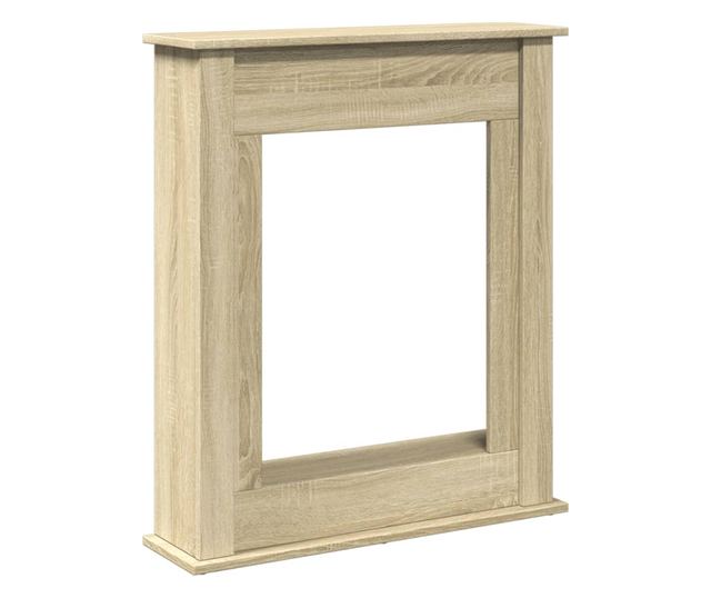 sonoma tölgy színű szerelt fa kandallóburkolat 75 x 20 x 87,5cm