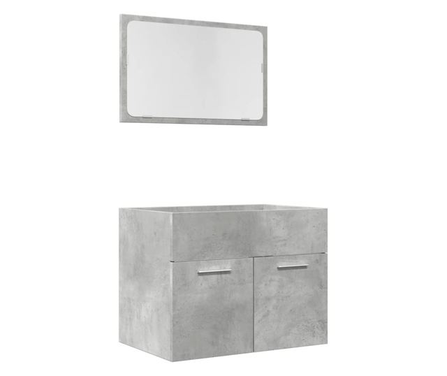2 részes betonszürke szerelt fa fürdőszobai bútorszett