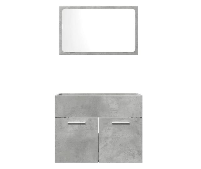 2 részes betonszürke szerelt fa fürdőszobai bútorszett