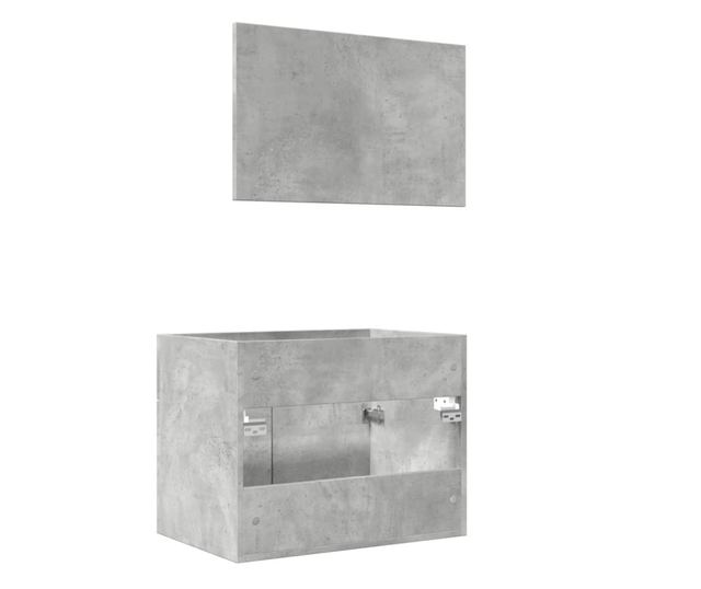 2 részes betonszürke szerelt fa fürdőszobai bútorszett