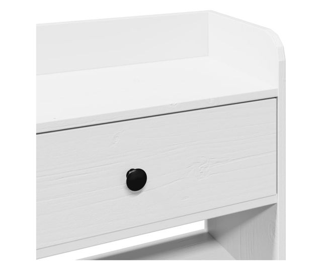 fehér tömör fenyőfa fejtámla tárolóval 75 cm