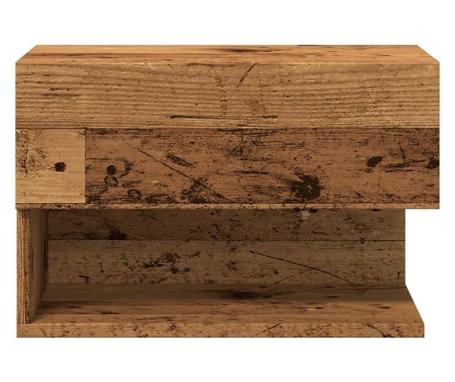 2 db antik fa színű falra szerelhető éjjeliszekrény