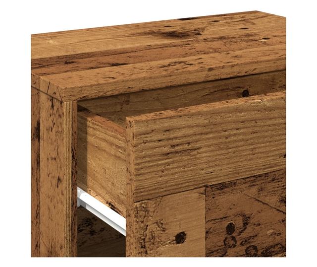 2 db antik fa színű falra szerelhető éjjeliszekrény