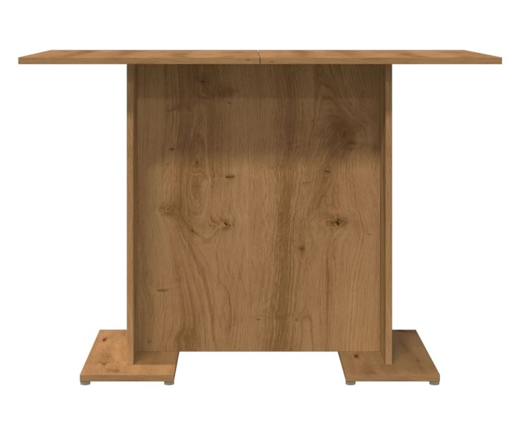 kézműves tölgy színű szerelt fa étkezőasztal 110 x 60 x 75 cm - 5