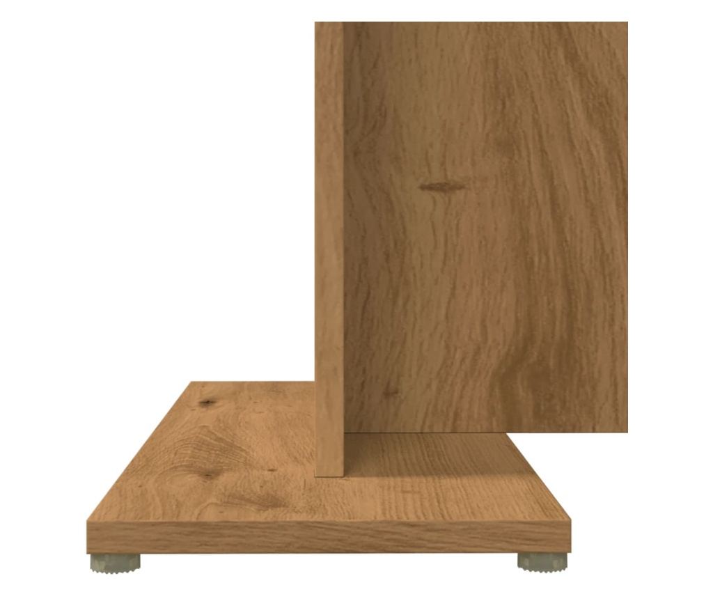 kézműves tölgy színű szerelt fa étkezőasztal 110 x 60 x 75 cm - 8