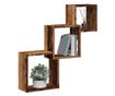 antik fa színű szerelt fa fali kocka polcok 68x15x68 cm thumbnail 1