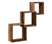 antik fa színű szerelt fa fali kocka polcok 68x15x68 cm thumbnail 2