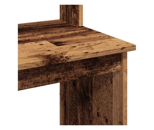antik fa színű szerelt fa íróasztal polcokkal 102 x 45 x 148 cm