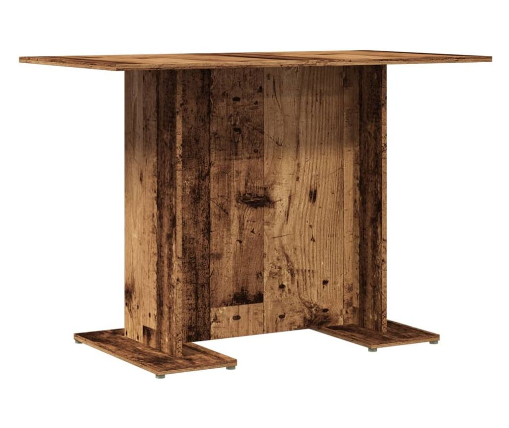 antik fa színű szerelt fa étkezőasztal 110 x 60 x 75 cm - 2