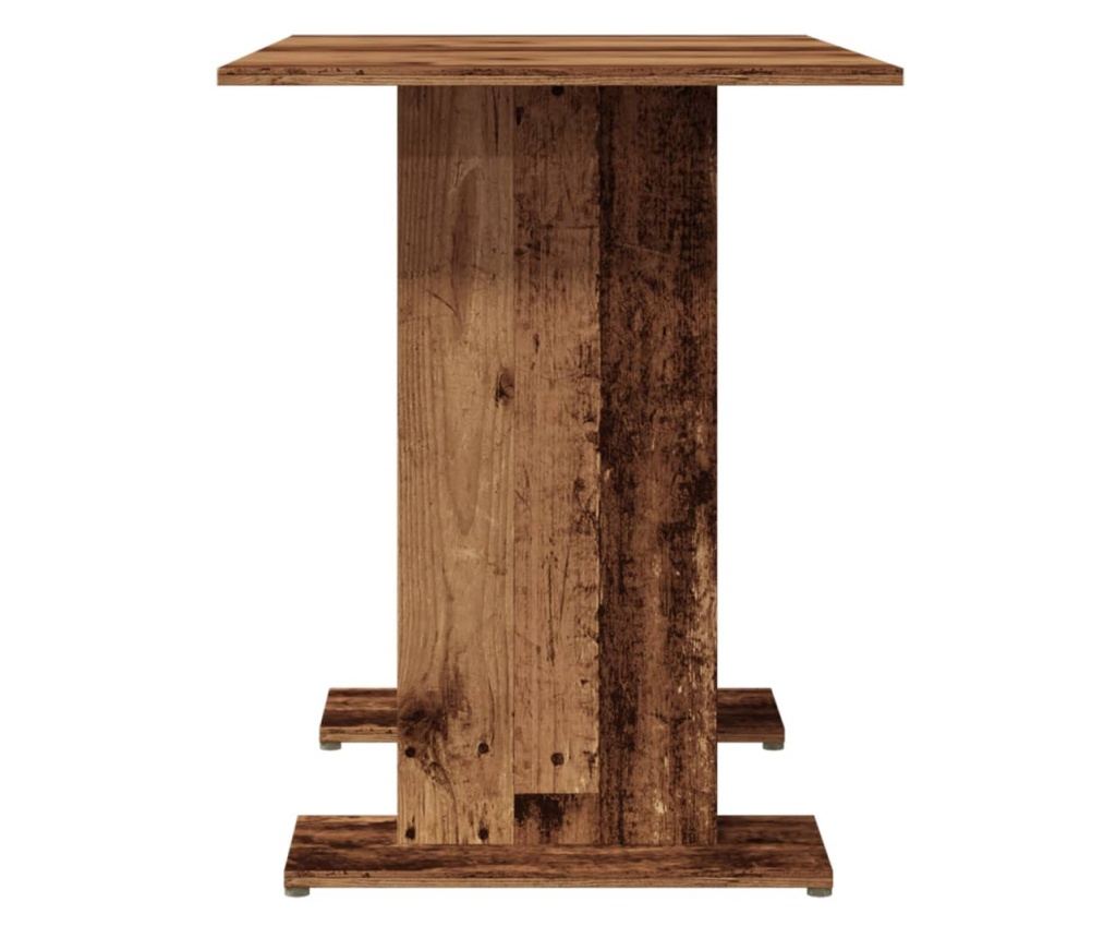 antik fa színű szerelt fa étkezőasztal 110 x 60 x 75 cm - 6