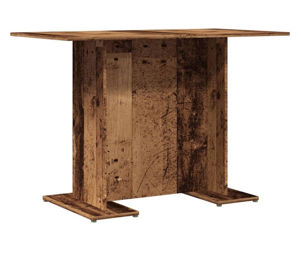 antik fa színű szerelt fa étkezőasztal 110 x 60 x 75 cm - 7