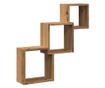 kézműves tölgy színű szerelt fa fali kocka polcok 68x15x68 cm