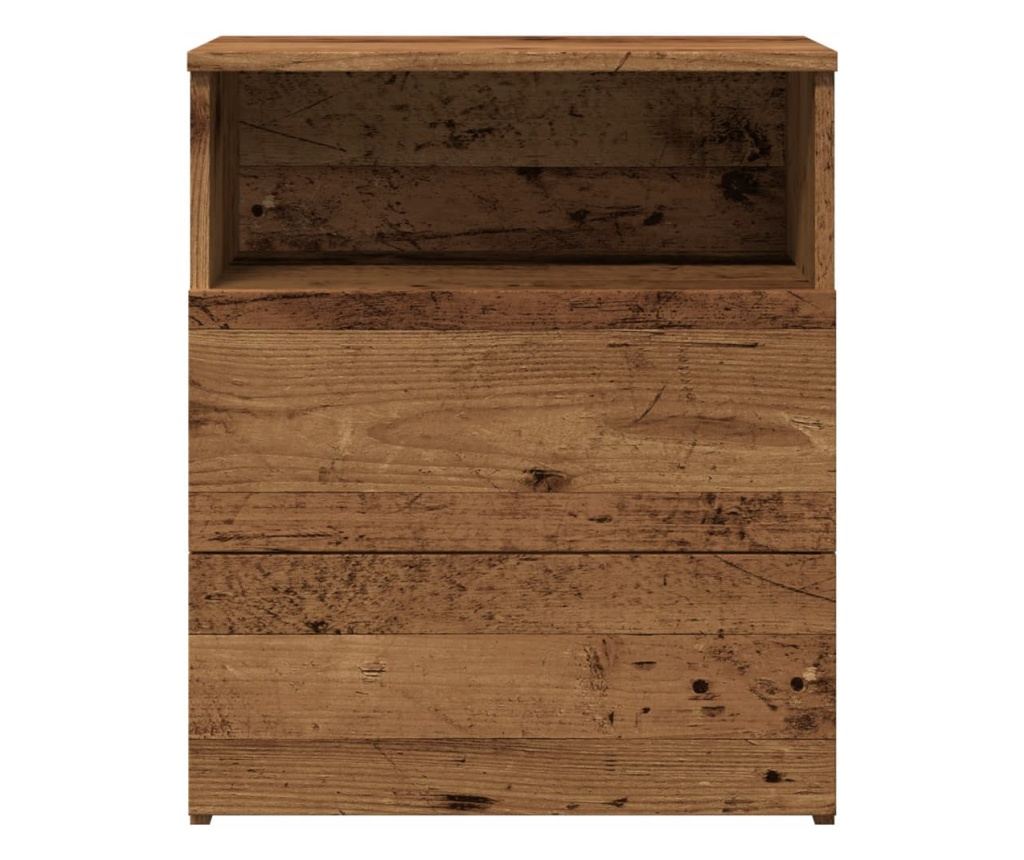antik fa színű szerelt fa éjjeliszekrény 50 x 32 x 60 cm - 5