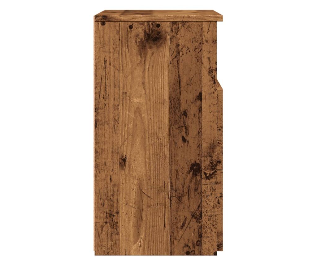 antik fa színű szerelt fa éjjeliszekrény 50 x 32 x 60 cm - 6