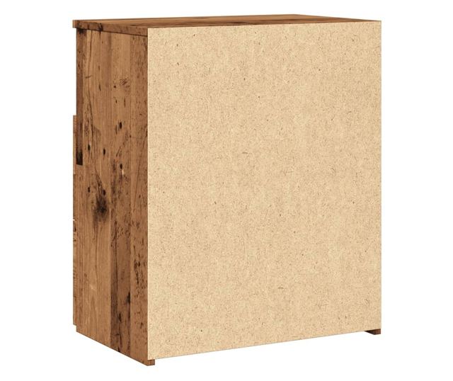 2 db antik fa színű szerelt fa éjjeliszekrény 50 x 32 x 60 cm