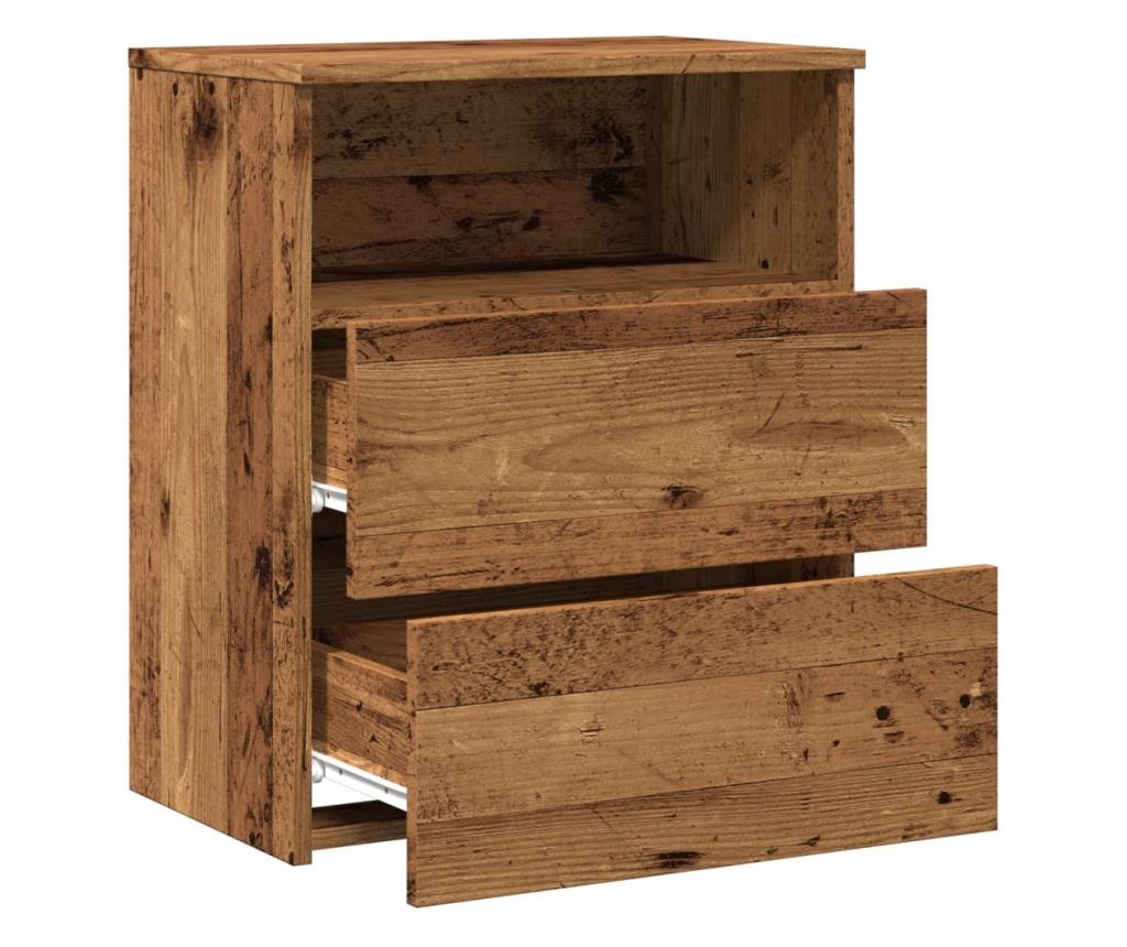 antik fa színű szerelt fa éjjeliszekrény 50 x 32 x 60 cm - 8