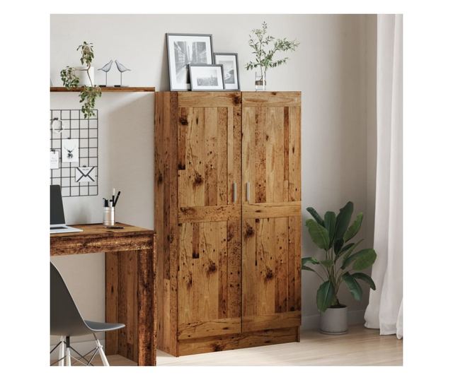 antik fa színű szerelt fa könyvszekrény 82,5 x 30,5 x 150 cm