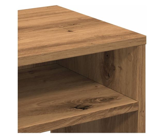 2 db kézműves tölgy színű szerelt fa éjjeliszekrény 40x30x40 cm