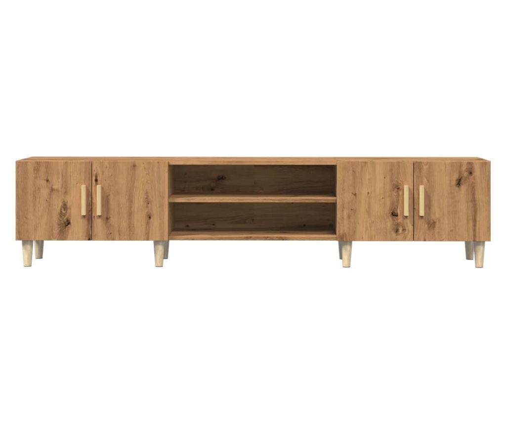 kézműves tölgy színű szerelt fa TV-szekrény 180 x 31,5 x 40 cm - 4
