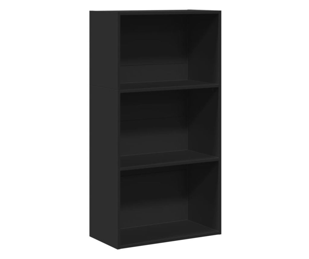 fekete szerelt fa könyvespolc 60 x 30 x 114 cm - 2