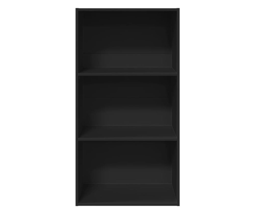 fekete szerelt fa könyvespolc 60 x 30 x 114 cm - 4