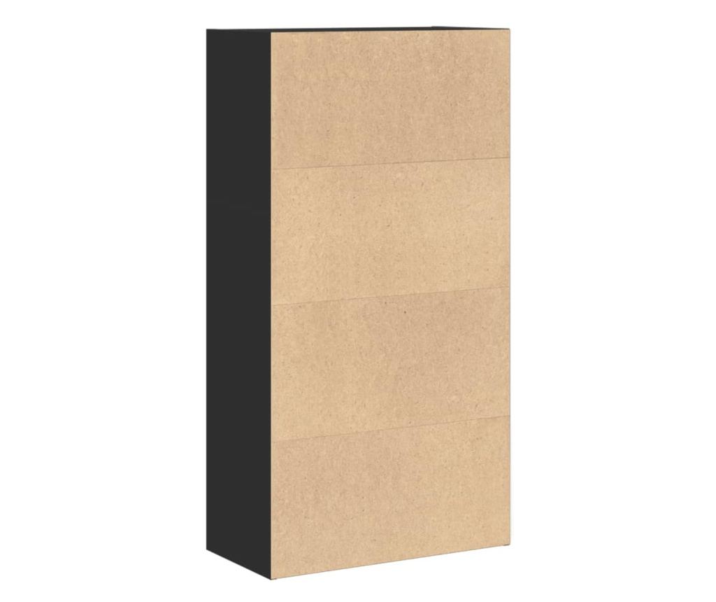 fekete szerelt fa könyvespolc 60 x 30 x 114 cm - 6