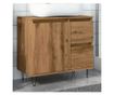 kézműves tölgy színű szerelt fa mosdószekrény 65 x 33 x 60 cm thumbnail 1